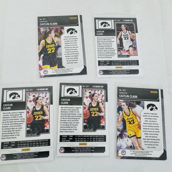 5 2024 Panini Caitlin Clark Collection School Colors Season Ticket Iowa Hawkeyes - Picture 4 of 6